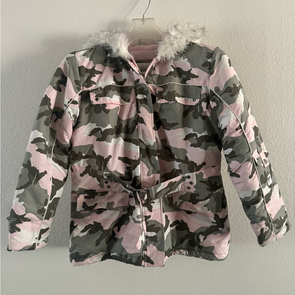 Cherokee Urban Camo Pink/Green Puffer Jacket Girls (L) 10/12